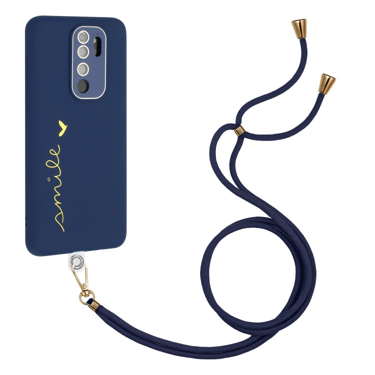 For Xiaomi Redmi Note 8 Pro Gilding Line TPU Phone Case with Strap