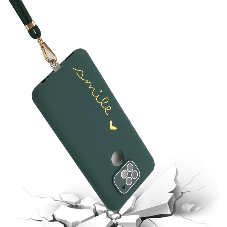 For Xiaomi Redmi Note 9 Global / 10X 4G Gilding Line TPU Phone Case with Strap