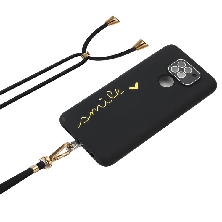 For Xiaomi Redmi Note 9 Global / 10X 4G Gilding Line TPU Phone Case with Strap