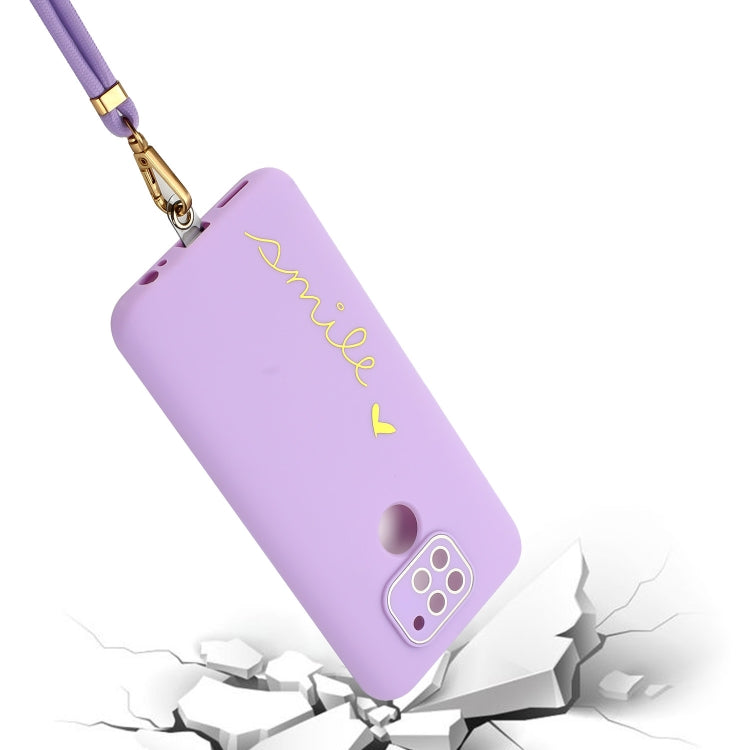 For Xiaomi Redmi Note 9 Global / 10X 4G Gilding Line TPU Phone Case with Strap