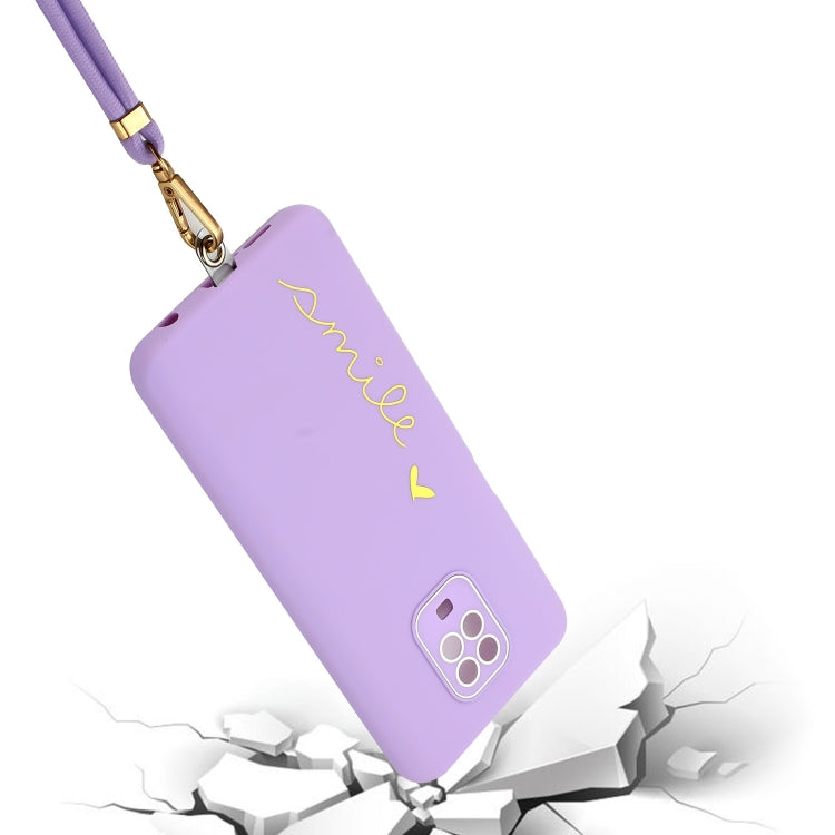 For Xiaomi Redmi Note 9S  / 9 Pro / 9 Pro Max / Poco M2 Pro Gilding Line TPU Phone Case with Strap