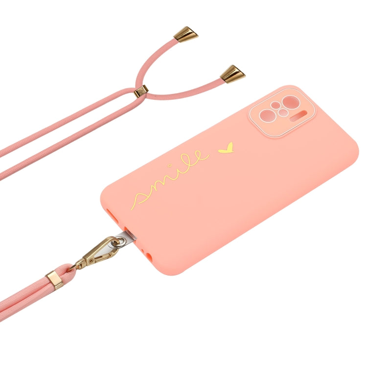 For Xiaomi Redmi Note 10S / Note 10 Gilding Line TPU Phone Case with Strap