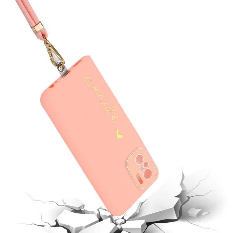 For Xiaomi Redmi Note 10S / Note 10 Gilding Line TPU Phone Case with Strap