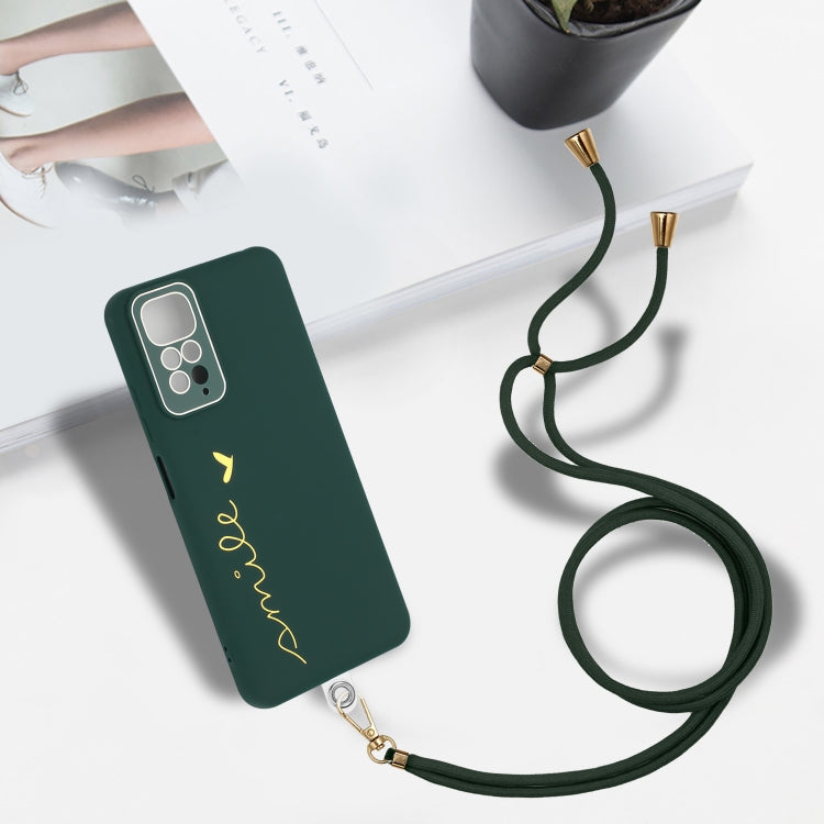 For Xiaomi Redmi Note 11S / Note 11 Global Gilding Line TPU Phone Case with Strap