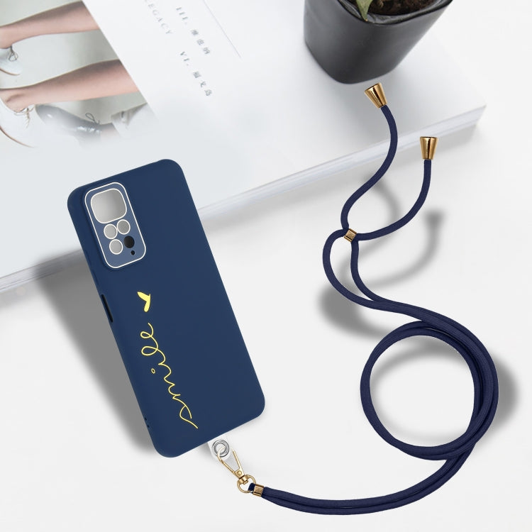 For Xiaomi Redmi Note 11S / Note 11 Global Gilding Line TPU Phone Case with Strap