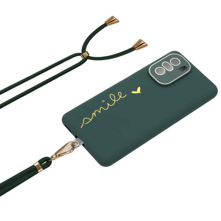 For Xiaomi Poco F3 / Mi 11i/11X/11X Pro / Redmi K40/K40 Pro Gilding Line TPU Phone Case with Strap