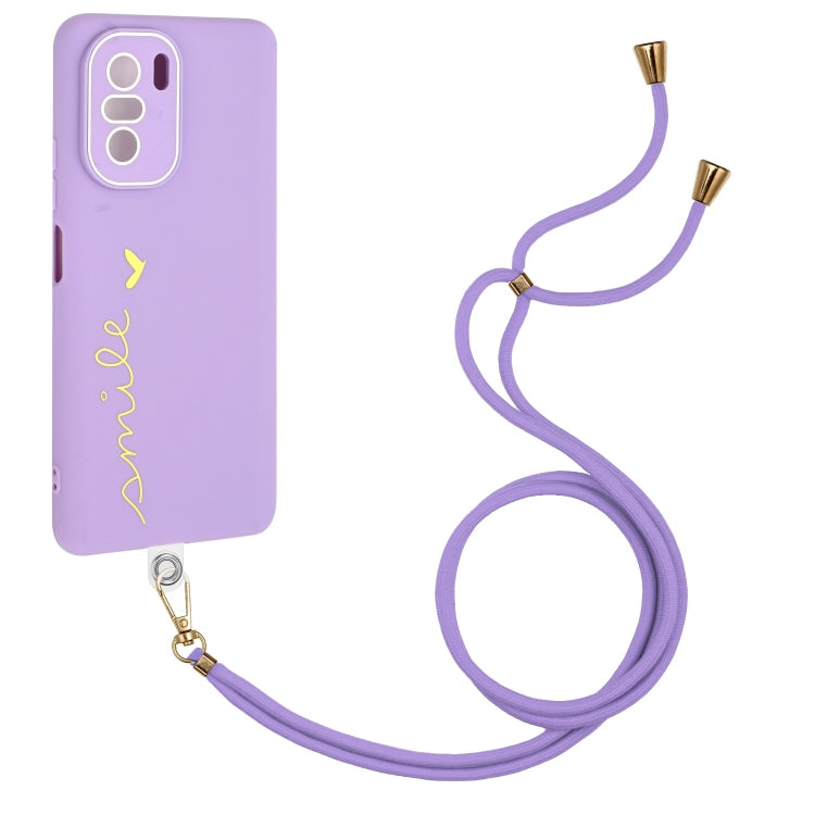 For Xiaomi Poco F3 / Mi 11i/11X/11X Pro / Redmi K40/K40 Pro Gilding Line TPU Phone Case with Strap