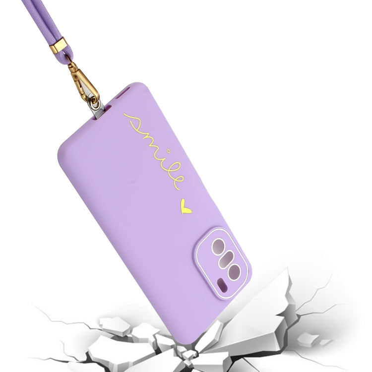 For Xiaomi Poco F3 / Mi 11i/11X/11X Pro / Redmi K40/K40 Pro Gilding Line TPU Phone Case with Strap