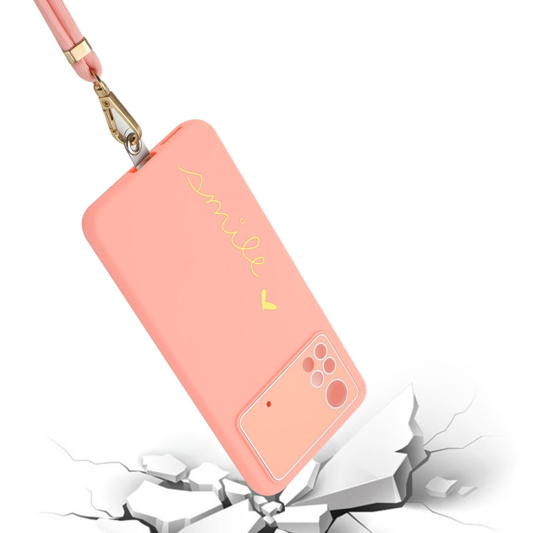 For Xiaomi Poco M4 Pro Gilding Line TPU Phone Case with Strap