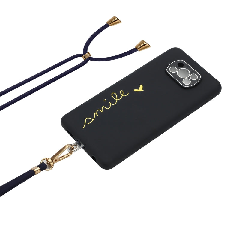 For Xiaomi Poco X3 / X3 Pro / X3 NFC Gilding Line TPU Phone Case with Strap