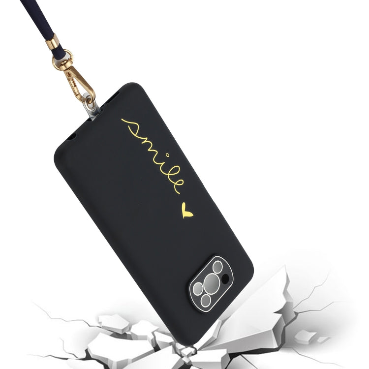 For Xiaomi Poco X3 / X3 Pro / X3 NFC Gilding Line TPU Phone Case with Strap