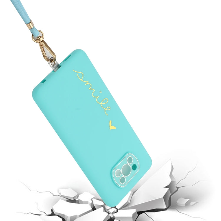 For Xiaomi Poco X3 / X3 Pro / X3 NFC Gilding Line TPU Phone Case with Strap