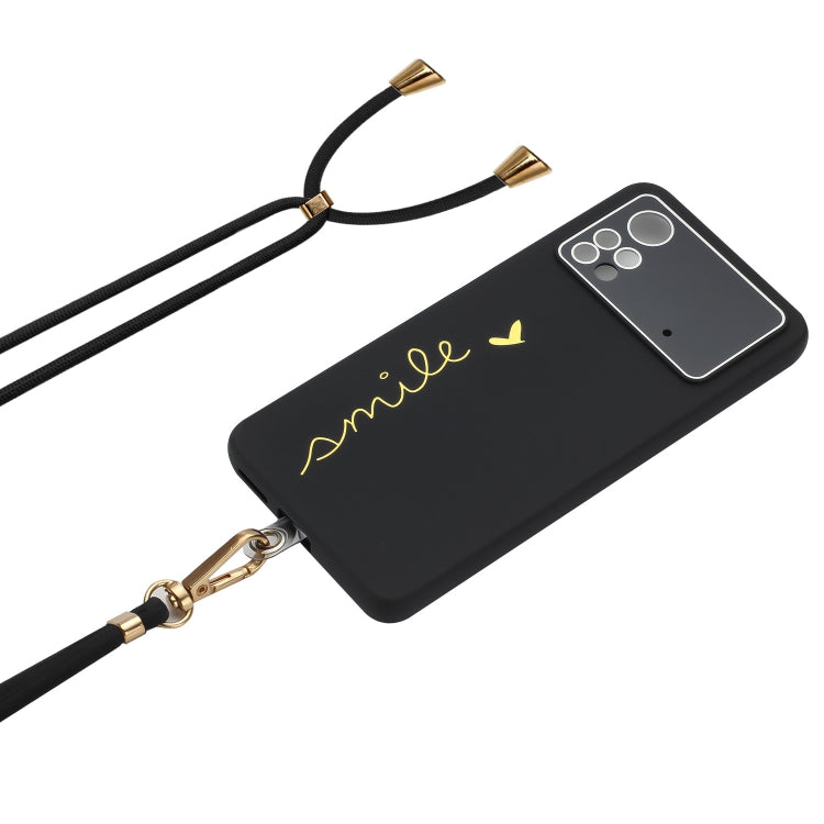 For Xiaomi Poco X4 Pro 5G Gilding Line TPU Phone Case with Strap