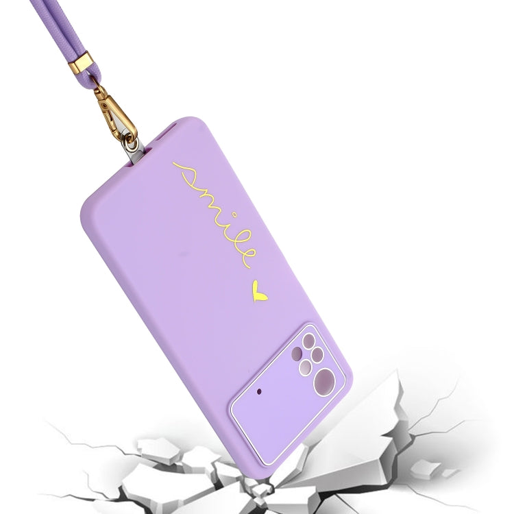 For Xiaomi Poco X4 Pro 5G Gilding Line TPU Phone Case with Strap