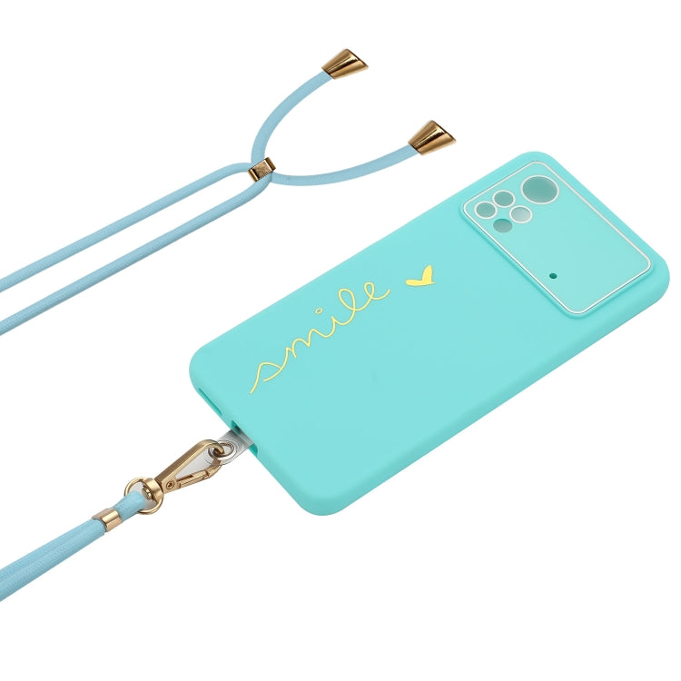 For Xiaomi Poco X4 Pro 5G Gilding Line TPU Phone Case with Strap