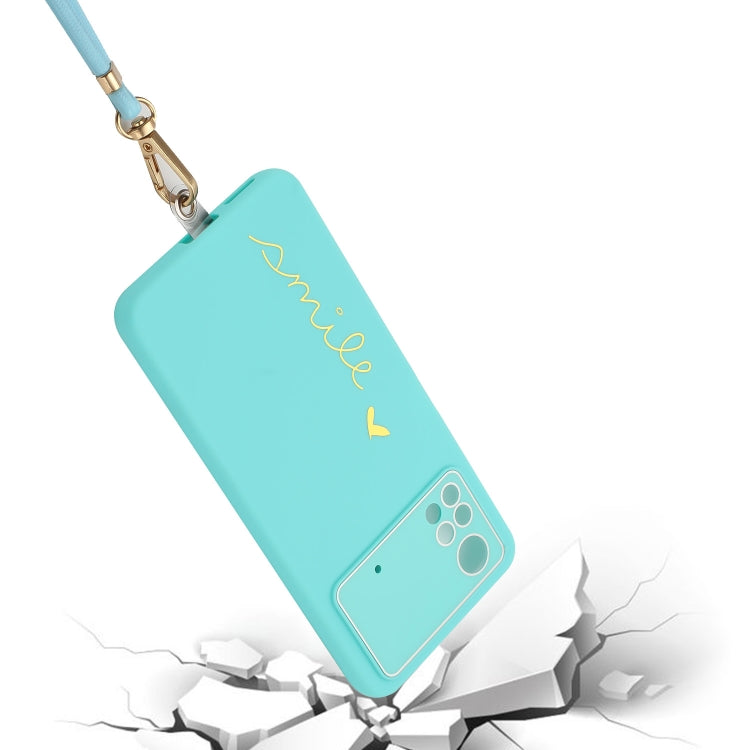 For Xiaomi Poco X4 Pro 5G Gilding Line TPU Phone Case with Strap