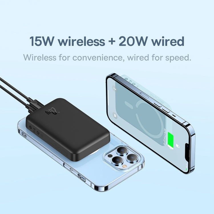 Baseus 10000mAh 20W Magnetic Mini Wireless Fast Charge Power Bank with Cable