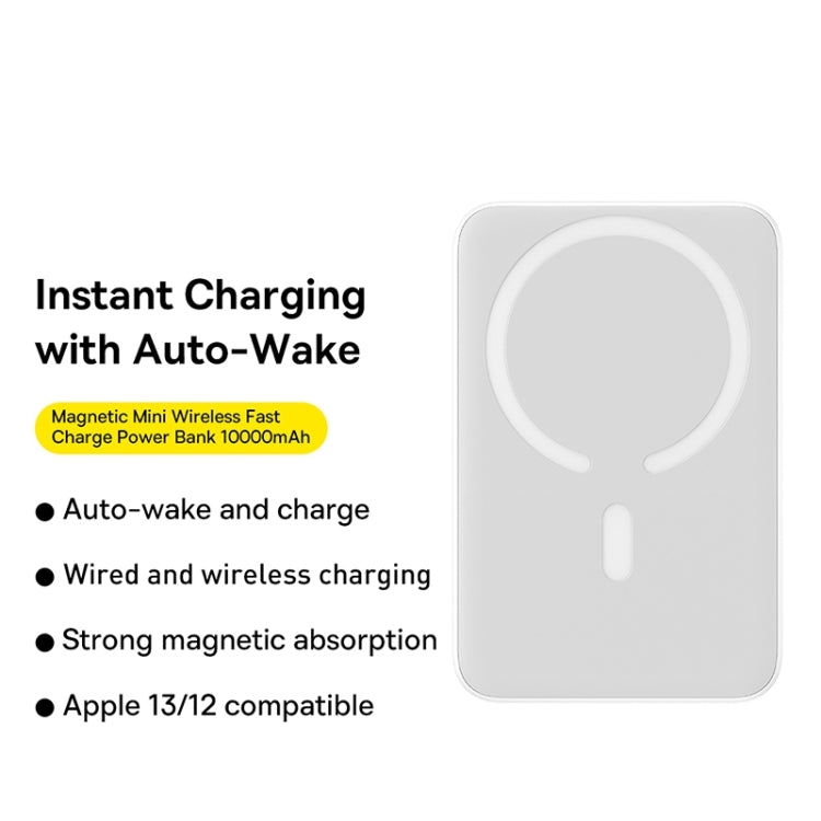 Baseus 10000mAh 20W Magnetic Mini Wireless Fast Charge Power Bank with Cable