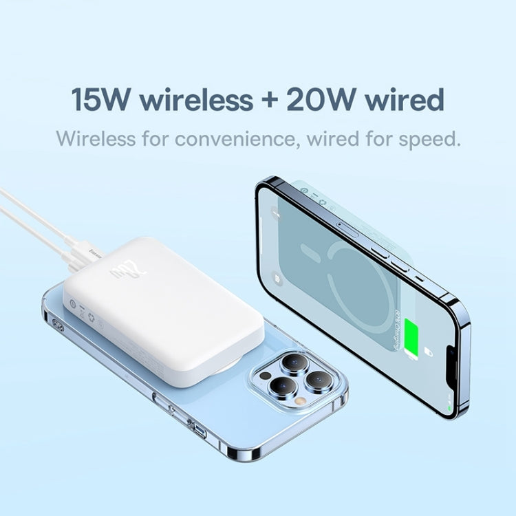 Baseus 10000mAh 20W Magnetic Mini Wireless Fast Charge Power Bank with Cable