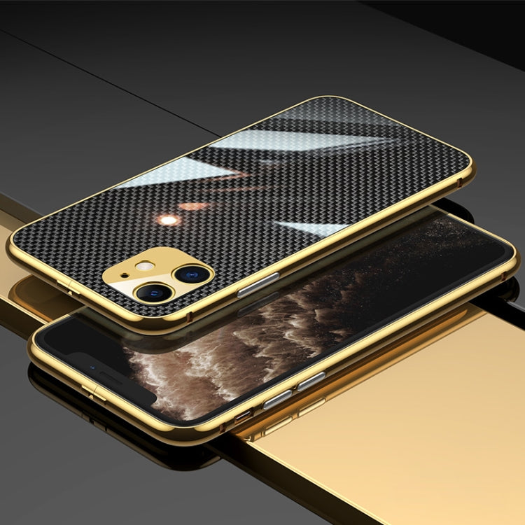 For iPhone 11 Carbon Brazed Stainless Steel Ultra Thin Protective Phone Case