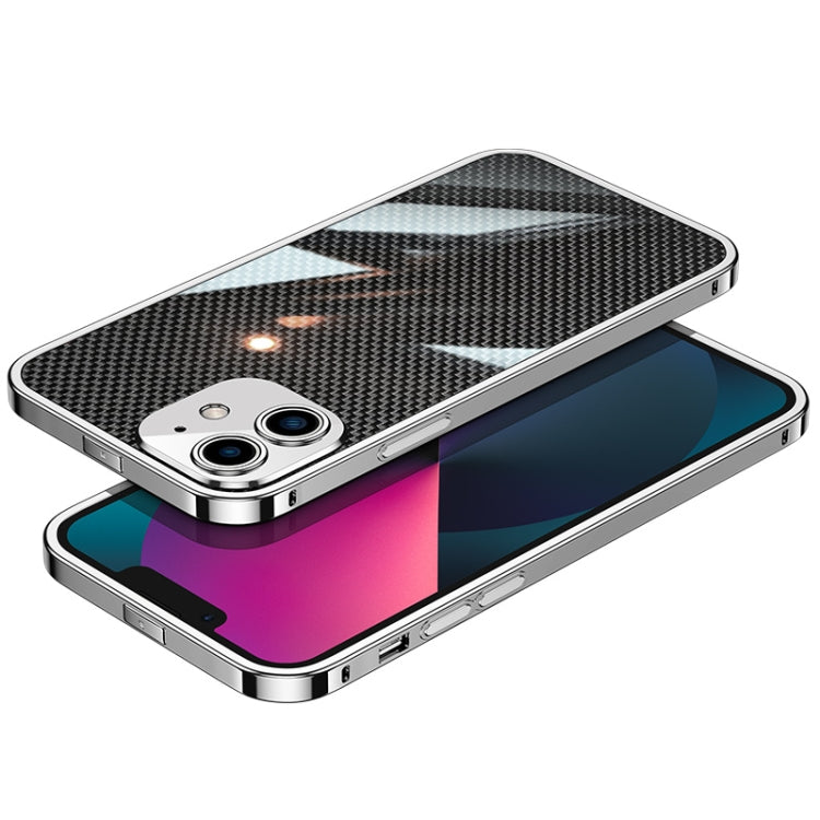 For iPhone 12 mini Carbon Brazed Stainless Steel Ultra Thin Protective Phone Case