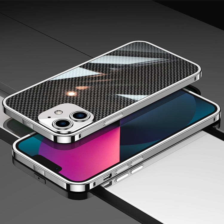 For iPhone 12 mini Carbon Brazed Stainless Steel Ultra Thin Protective Phone Case