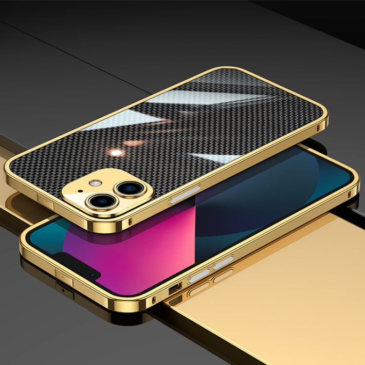 For iPhone 12 mini Carbon Brazed Stainless Steel Ultra Thin Protective Phone Case