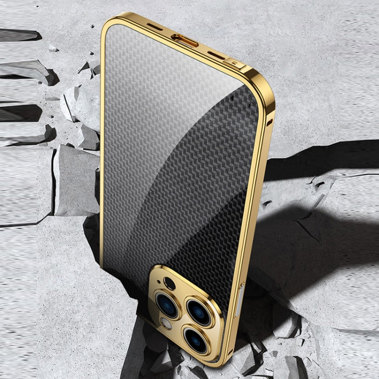 For iPhone 12 Carbon Brazed Stainless Steel Ultra Thin Protective Phone Case
