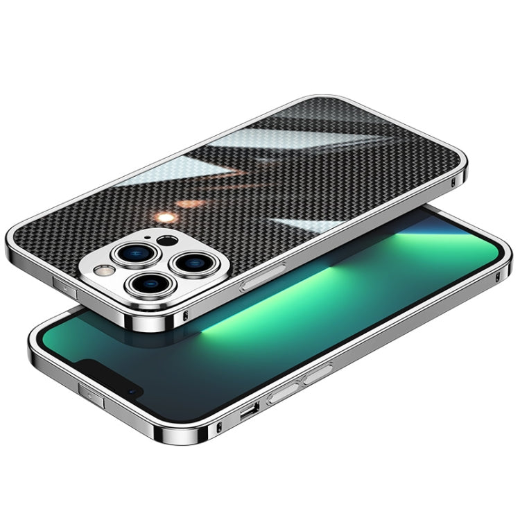 For iPhone 12 Pro Carbon Brazed Stainless Steel Ultra Thin Protective Phone Case