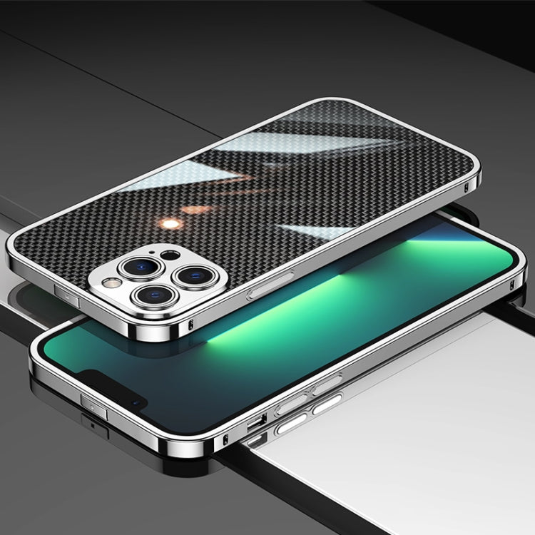 For iPhone 12 Pro Max Carbon Brazed Stainless Steel Ultra Thin Protective Phone Case