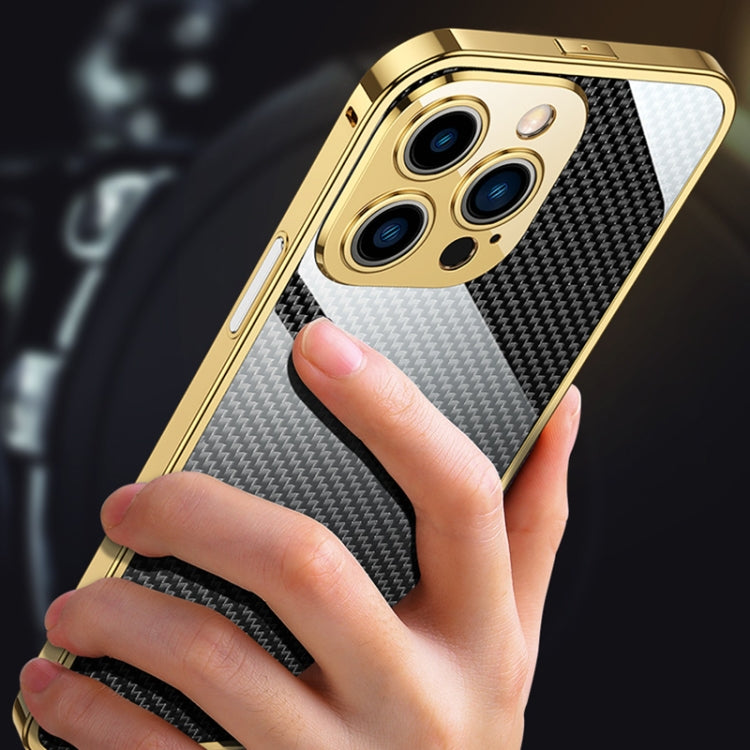 For iPhone 12 Pro Max Carbon Brazed Stainless Steel Ultra Thin Protective Phone Case