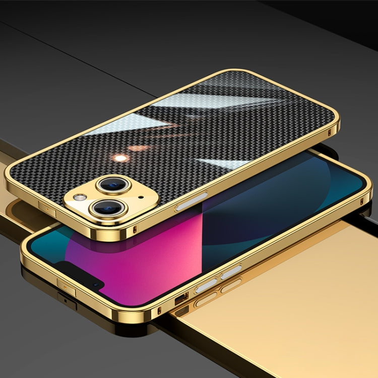 For iPhone 13 Carbon Brazed Stainless Steel Ultra Thin Protective Phone Case