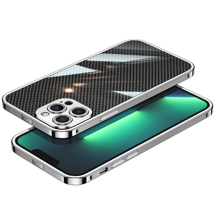 For iPhone 13 Pro Carbon Brazed Stainless Steel Ultra Thin Protective Phone Case