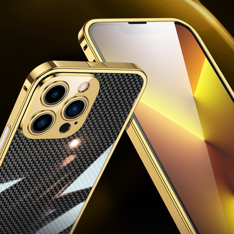 For iPhone 13 Pro Max Carbon Brazed Stainless Steel Ultra Thin Protective Phone Case