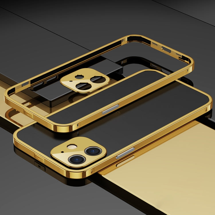 For iPhone 12 Electroplated Glossy Stainless Steel Phone Case