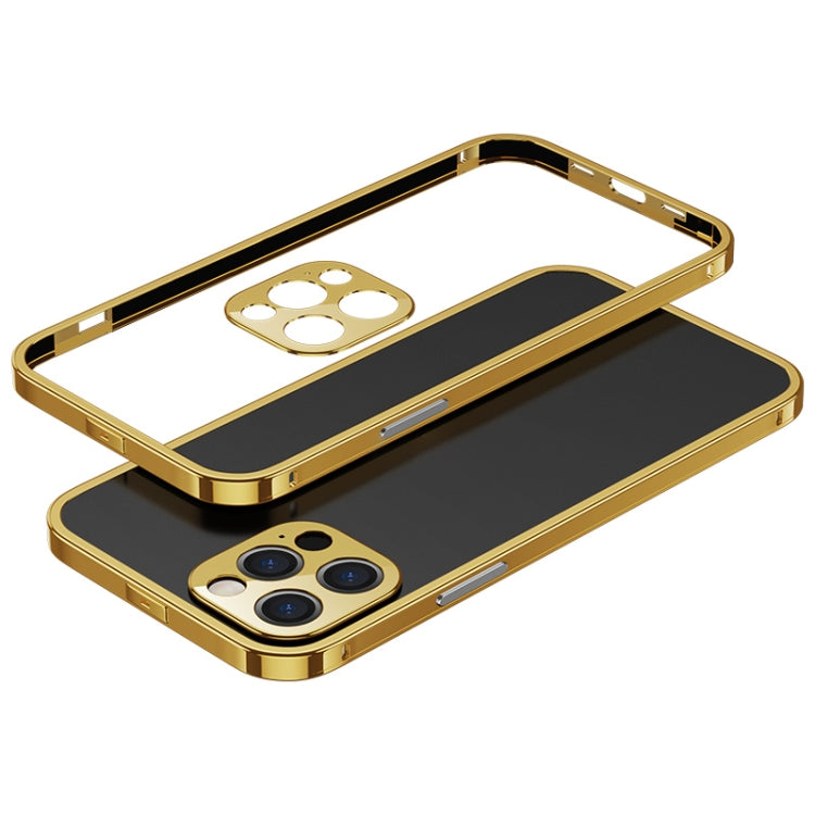 For iPhone 12 Pro Max Electroplated Glossy Stainless Steel Phone Case