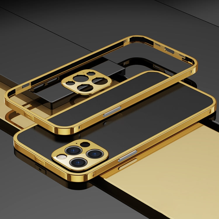 For iPhone 12 Pro Max Electroplated Glossy Stainless Steel Phone Case