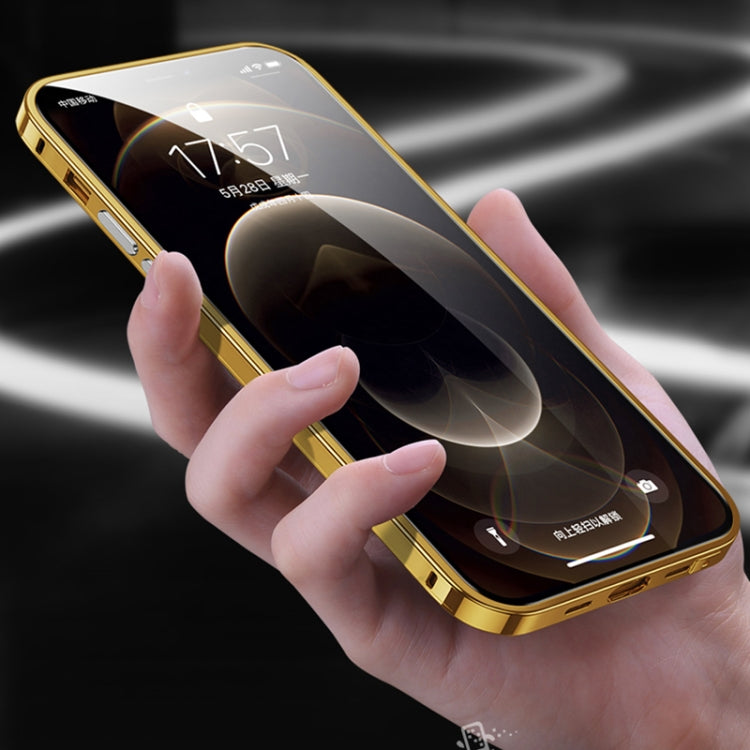 For iPhone 12 Pro Max Electroplated Glossy Stainless Steel Phone Case