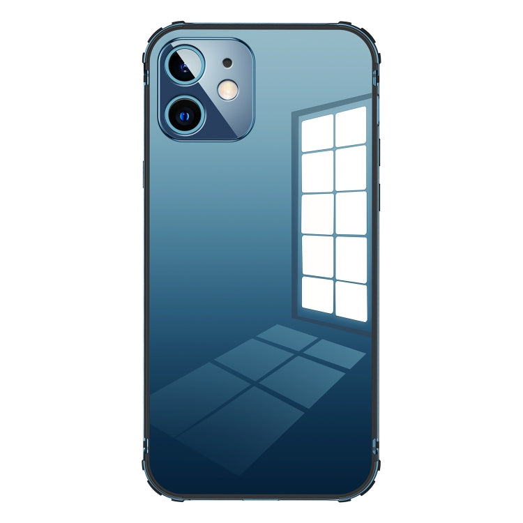 For iPhone 12 Stainless Steel+TPU Metal Transparent Phone Case