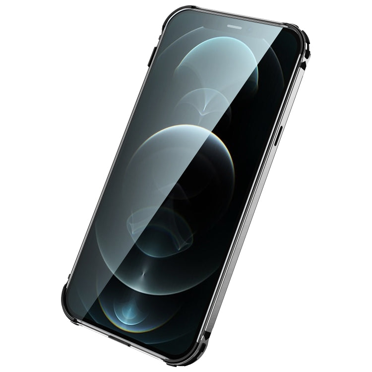 For iPhone 12 Stainless Steel+TPU Metal Transparent Phone Case