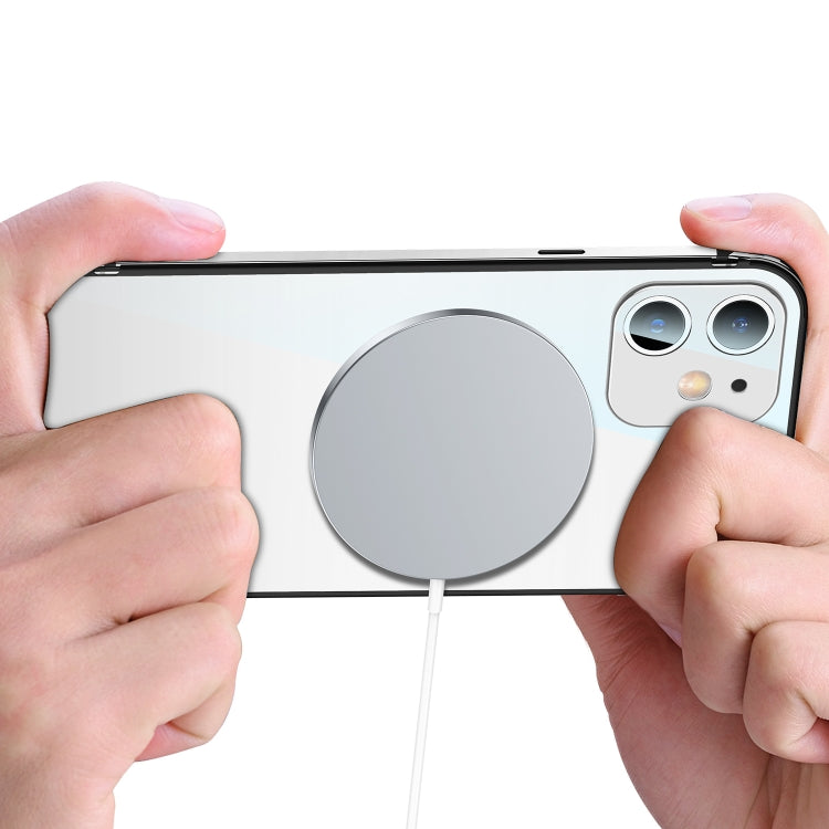 For iPhone 12 Stainless Steel+TPU Metal Transparent Phone Case