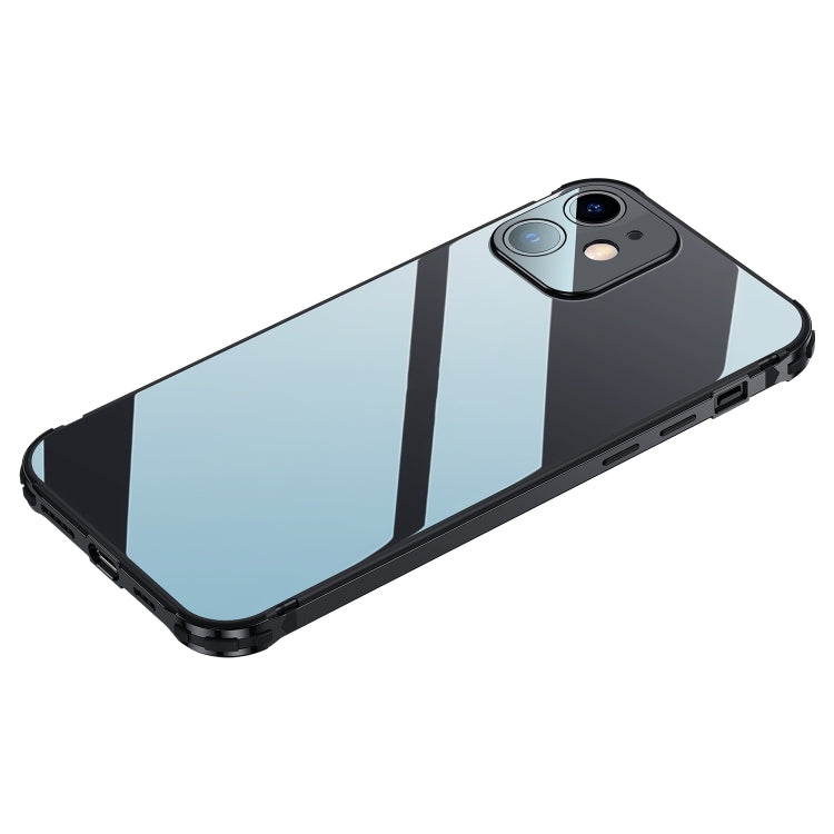 For iPhone 12 mini Stainless Steel+TPU Metal Transparent Phone Case