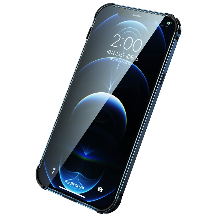 For iPhone 12 Pro Stainless Steel+TPU Metal Transparent Phone Case