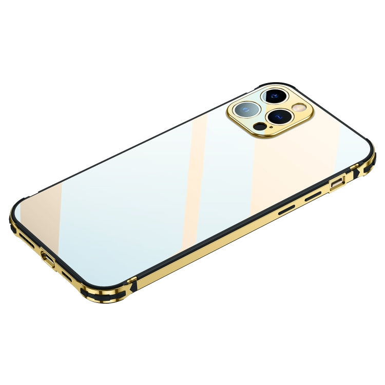 For iPhone 12 Pro Stainless Steel+TPU Metal Transparent Phone Case