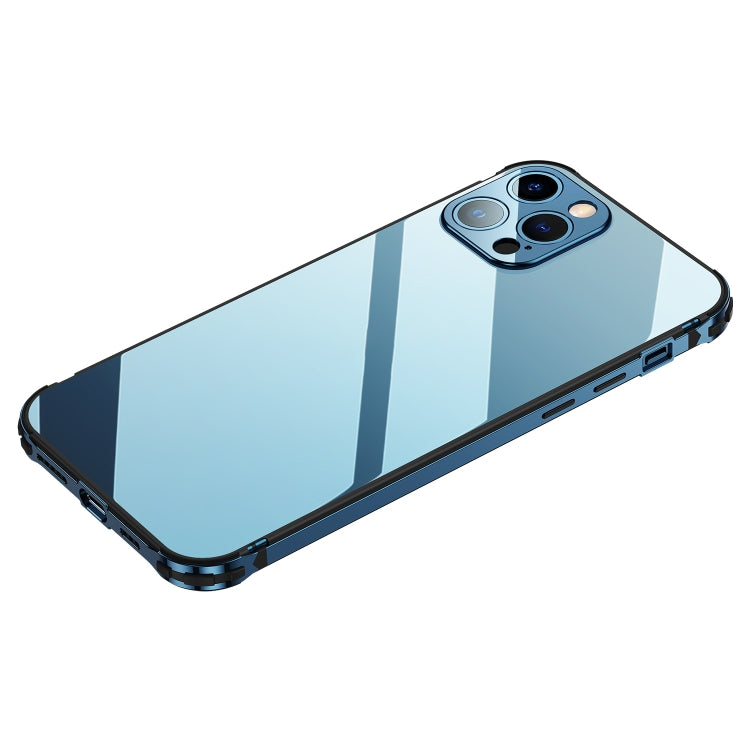 For iPhone 12 Pro Max Stainless Steel+TPU Metal Transparent Phone Case
