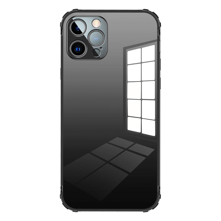 For iPhone 12 Pro Max Stainless Steel+TPU Metal Transparent Phone Case