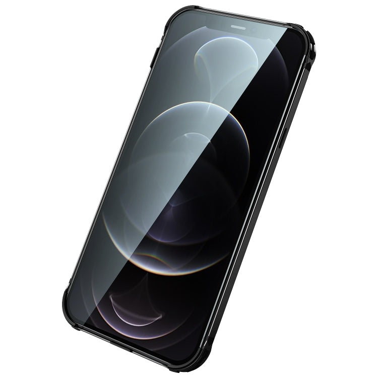 For iPhone 12 Pro Max Stainless Steel+TPU Metal Transparent Phone Case