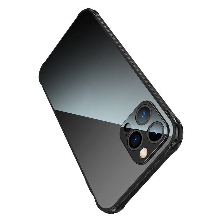 For iPhone 12 Pro Max Stainless Steel+TPU Metal Transparent Phone Case