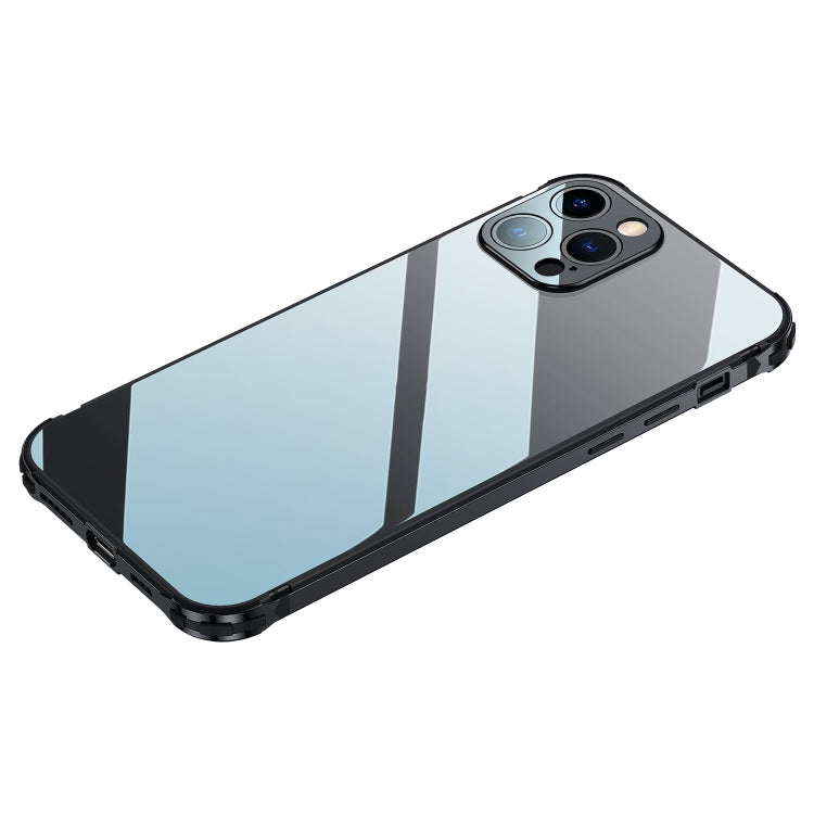 For iPhone 12 Pro Max Stainless Steel+TPU Metal Transparent Phone Case