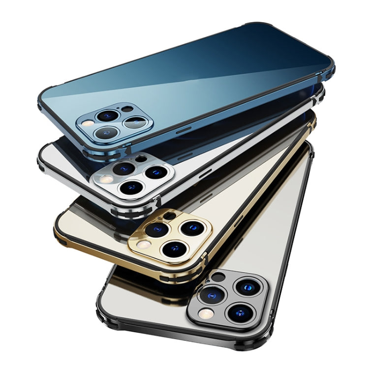 For iPhone 12 Pro Max Stainless Steel+TPU Metal Transparent Phone Case